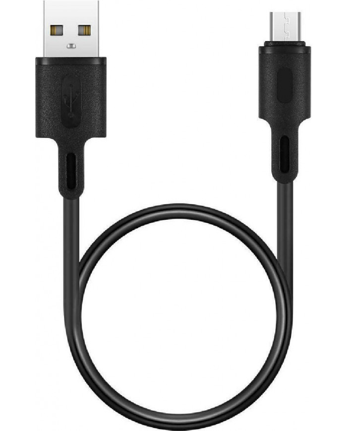 Rockrose Regular USB 2.0 to micro USB Cable Μαύρο 0,3m