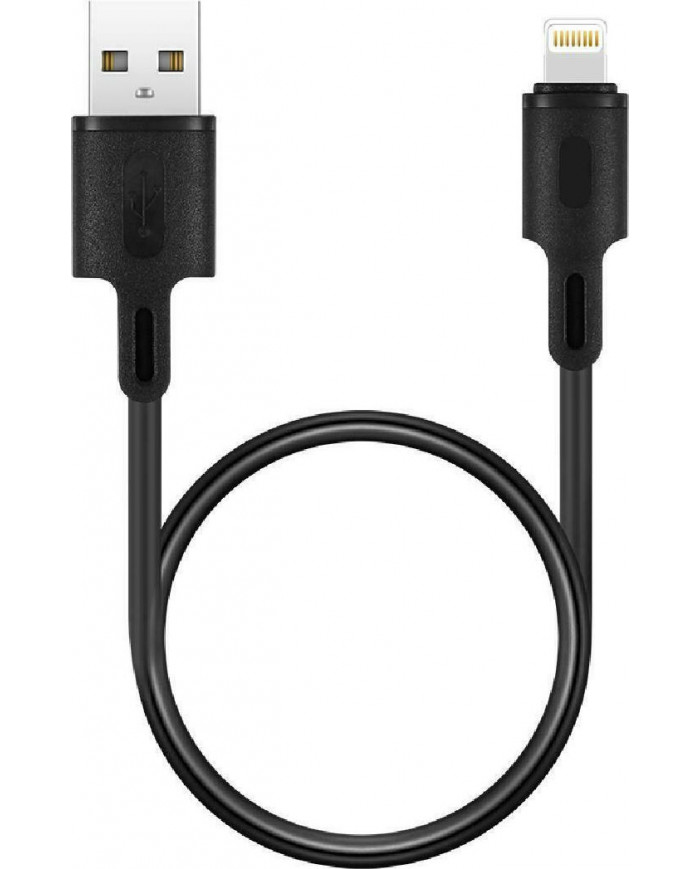 Rockrose Regular USB to Lightning Cable Μαύρο 0.3m