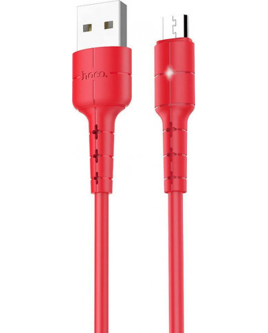 Hoco Regular USB 2.0 to micro USB Cable Κόκκινο 1.2m