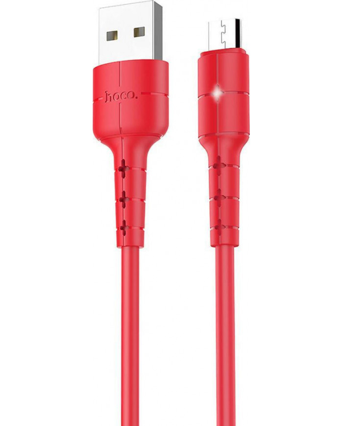 Hoco Regular USB 2.0 to micro USB Cable Κόκκινο 1.2m