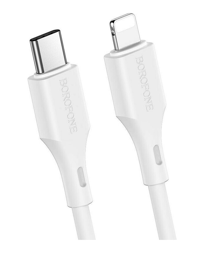 Borofone BX49 Cool USB 2.0 Cable USB-C male - Lightning Λευκό 1m