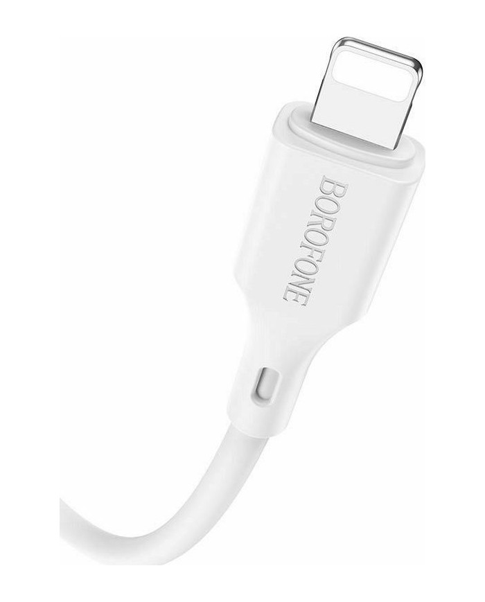 Borofone BX49 Cool USB 2.0 Cable USB-C male - Lightning Λευκό 1m