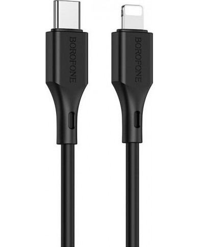 Borofone BX49 Cool USB 2.0 Cable USB-C male - Lightning Μαύρο 1m