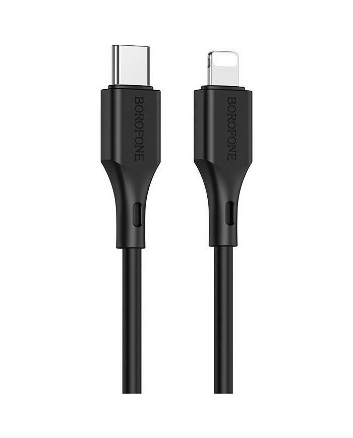 Borofone BX49 Cool USB 2.0 Cable USB-C male - Lightning Μαύρο 1m