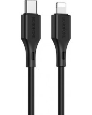 Borofone BX49 Cool USB 2.0 Cable USB-C male - Lightning Μαύρο 1m