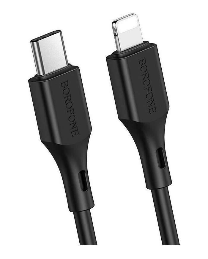 Borofone BX49 Cool USB 2.0 Cable USB-C male - Lightning Μαύρο 1m