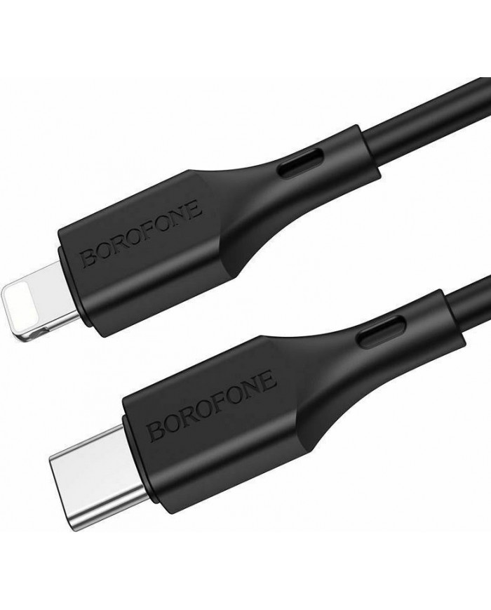 Borofone BX49 Cool USB 2.0 Cable USB-C male - Lightning Μαύρο 1m