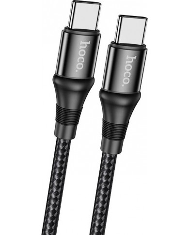 Hoco X50 Exquisito Braided USB 2.0 Cable USB-C male - USB-C male Μαύρο 2m