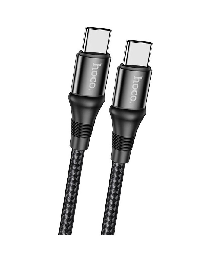 Hoco X50 Exquisito Braided USB 2.0 Cable USB-C male - USB-C male Μαύρο 2m