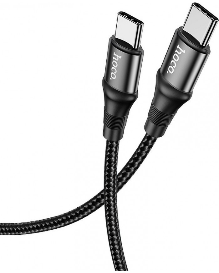 Hoco X50 Exquisito Braided USB 2.0 Cable USB-C male - USB-C male Μαύρο 2m