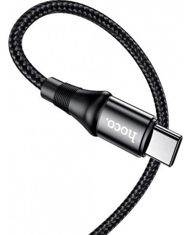 Hoco X50 Exquisito Braided USB 2.0 Cable USB-C male - USB-C male Μαύρο 2m