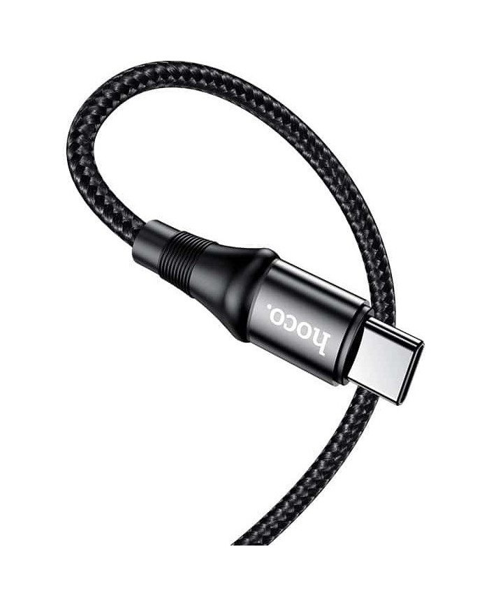 Hoco X50 Exquisito Braided USB 2.0 Cable USB-C male - USB-C male Μαύρο 2m