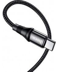 Hoco X50 Exquisito Braided USB 2.0 Cable USB-C male - USB-C male Μαύρο 2m