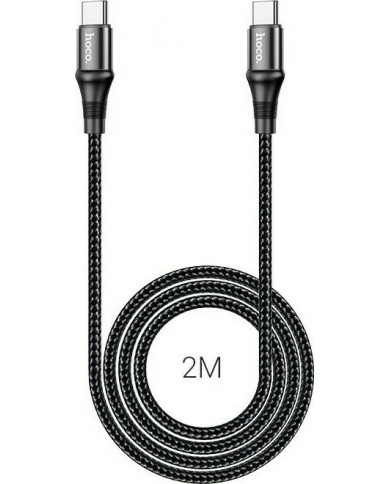 Hoco X50 Exquisito Braided USB 2.0 Cable USB-C male - USB-C male Μαύρο 2m