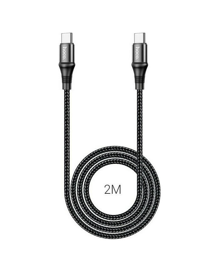 Hoco X50 Exquisito Braided USB 2.0 Cable USB-C male - USB-C male Μαύρο 2m