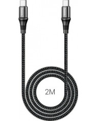 Hoco X50 Exquisito Braided USB 2.0 Cable USB-C male - USB-C male Μαύρο 2m