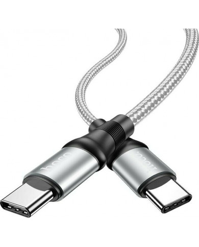 Hoco X50 Exquisito Braided USB 2.0 Cable USB-C male - USB-C male Γκρι 1m