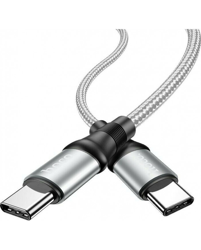 Hoco X50 Exquisito Braided USB 2.0 Cable USB-C male - USB-C male Γκρι 1m