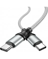 Hoco X50 Exquisito Braided USB 2.0 Cable USB-C male - USB-C male Γκρι 1m