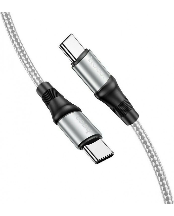 Hoco X50 Exquisito Braided USB 2.0 Cable USB-C male - USB-C male Γκρι 1m