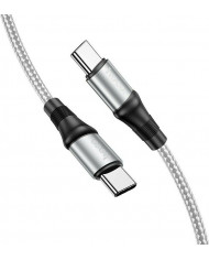 Hoco X50 Exquisito Braided USB 2.0 Cable USB-C male - USB-C male Γκρι 1m