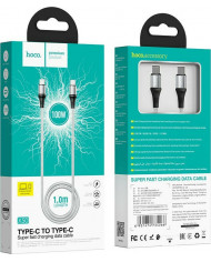 Hoco X50 Exquisito Braided USB 2.0 Cable USB-C male - USB-C male Γκρι 1m