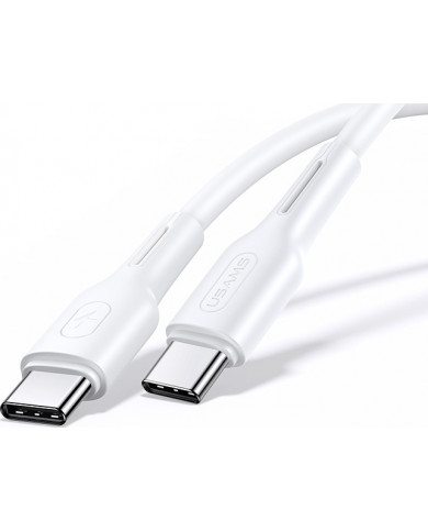 Usams U43 100W Regular USB 2.0 Cable USB-C male - USB-C male Λευκό 1.2m Usams U43 100W Regular USB 2.0 Cable USB-C male - USB-C male Λευκό 1.2m
