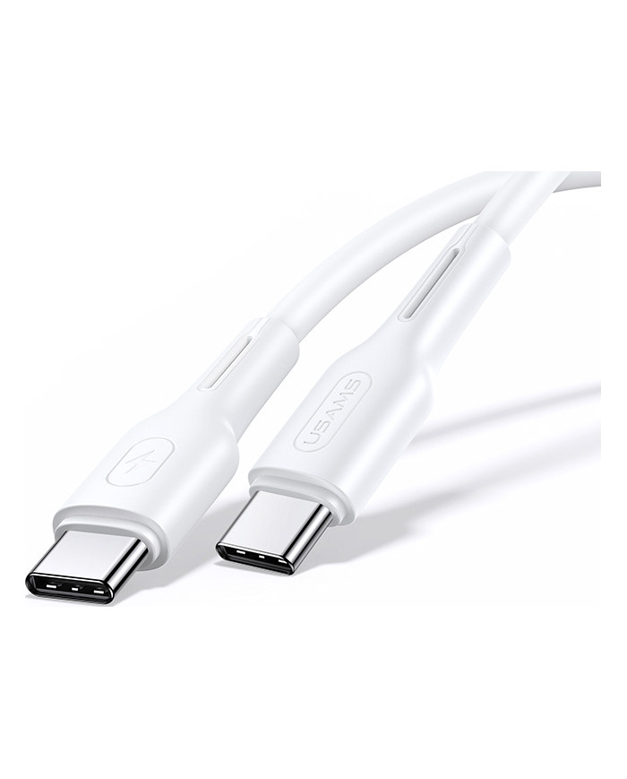 Usams U43 100W Regular USB 2.0 Cable USB-C male - USB-C male Λευκό 1.2m