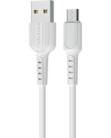 Borofone Regular USB 2.0 to micro USB Cable Λευκό 1m Borofone Regular USB 2.0 to micro USB Cable Λευκό 1m