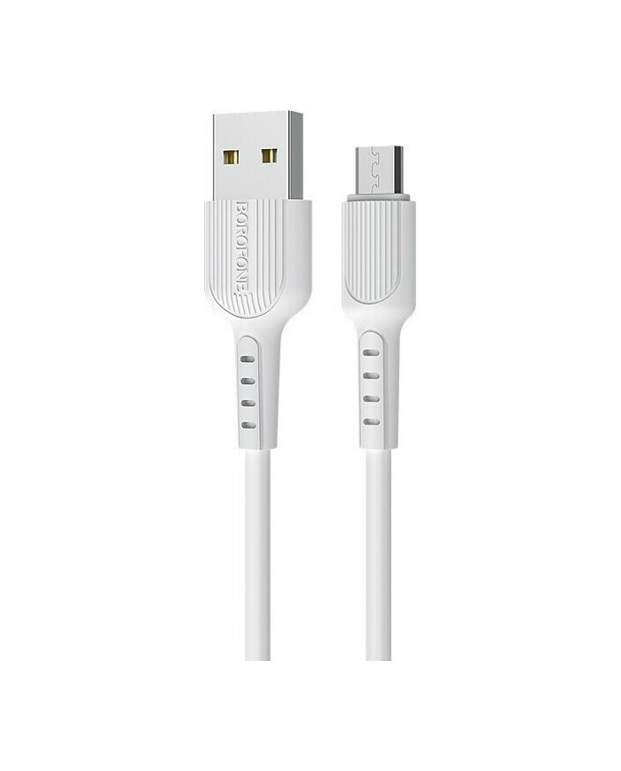 Borofone Regular USB 2.0 to micro USB Cable Λευκό 1m