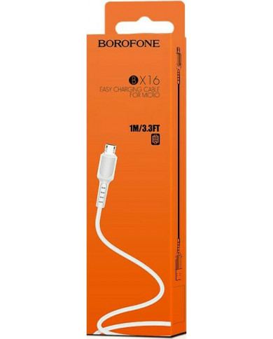 Borofone Regular USB 2.0 to micro USB Cable Λευκό 1m Borofone Regular USB 2.0 to micro USB Cable Λευκό 1m