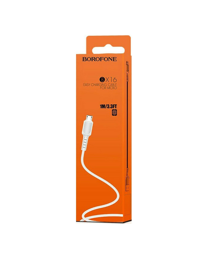 Borofone Regular USB 2.0 to micro USB Cable Λευκό 1m