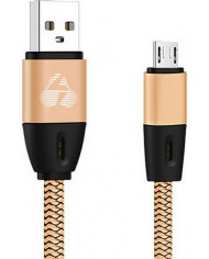Powertech Flat USB 2.0 to micro USB Cable Χρυσό 1m
