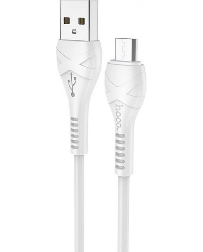 Hoco Regular USB 2.0 to micro USB Cable Λευκό 1m (Cool Power)