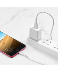 Hoco Regular USB 2.0 to micro USB Cable Λευκό 1m (Cool Power)