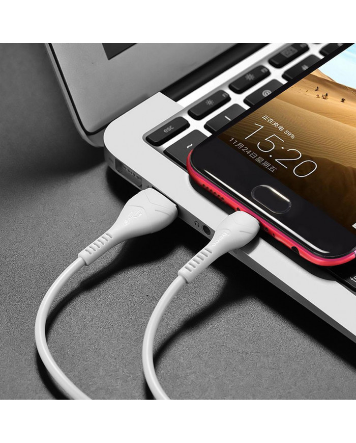 Hoco Regular USB 2.0 to micro USB Cable Λευκό 1m (Cool Power)