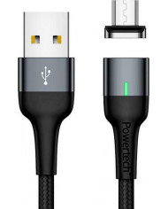 Powertech Magnetic USB 2.0 Cable USB-C male - USB-A male Μαύρο 1m