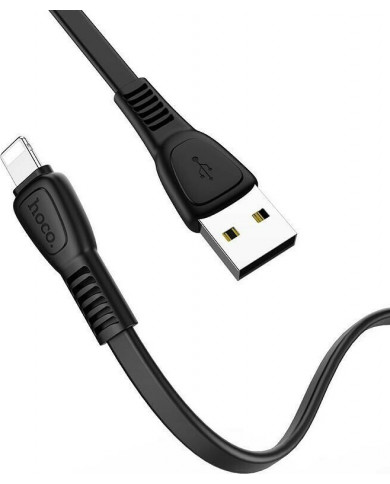 Hoco Flat USB to Lightning Cable Μαύρο 1m Hoco Flat USB to Lightning Cable Μαύρο 1m