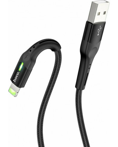 Hoco S24 Braided / LED USB to Lightning Cable Μαύρο 1.2m Hoco S24 Braided / LED USB to Lightning Cable Μαύρο 1.2m