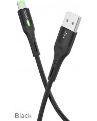 Hoco S24 Braided / LED USB to Lightning Cable Μαύρο 1.2m