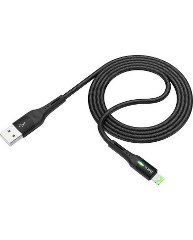 Hoco S24 Braided / LED USB to Lightning Cable Μαύρο 1.2m Hoco S24 Braided / LED USB to Lightning Cable Μαύρο 1.2m