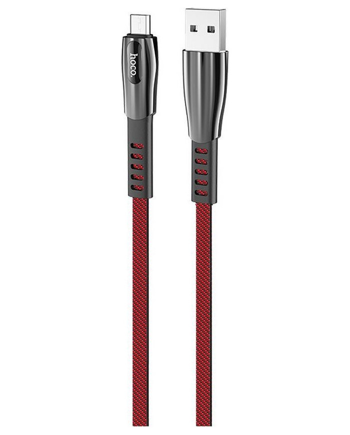 Hoco U70 Splendor Flat / LED USB to Lightning Cable Κόκκινο 1.2m