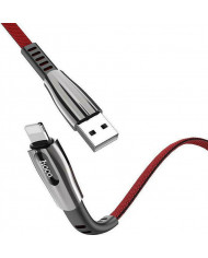 Hoco S24 Braided / LED USB to Lightning Cable Μαύρο 1.2m