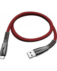 Hoco U70 Splendor Flat / LED USB to Lightning Cable Κόκκινο 1.2m