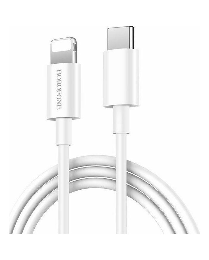 Borofone BX36 Union USB 2.0 Cable USB-C male - Lightning Λευκό 1m