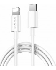 Borofone BX36 Union USB 2.0 Cable USB-C male - Lightning Λευκό 1m