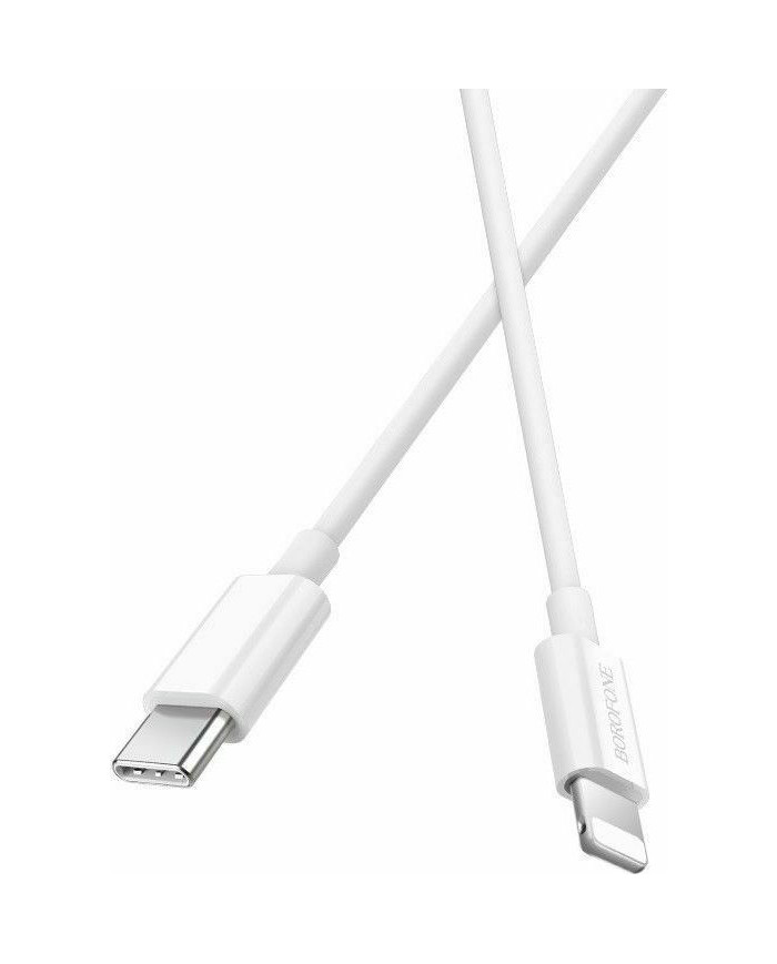 Borofone BX36 Union USB 2.0 Cable USB-C male - Lightning Λευκό 1m