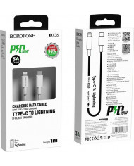 Borofone BX36 Union USB 2.0 Cable USB-C male - Lightning Λευκό 1m