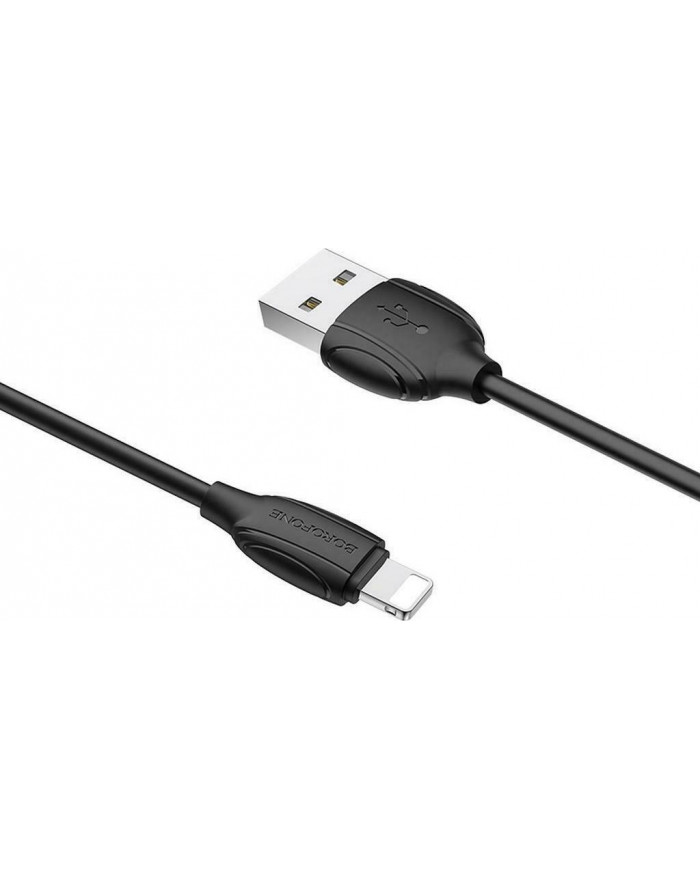 Borofone Regular USB to Lightning Cable Μαύρο 1m