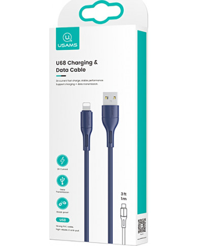 Usams U68 USB to Lightning Cable Μπλε 1m Usams U68 USB to Lightning Cable Μπλε 1m